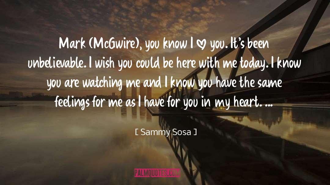 Heart Feelings quotes by Sammy Sosa
