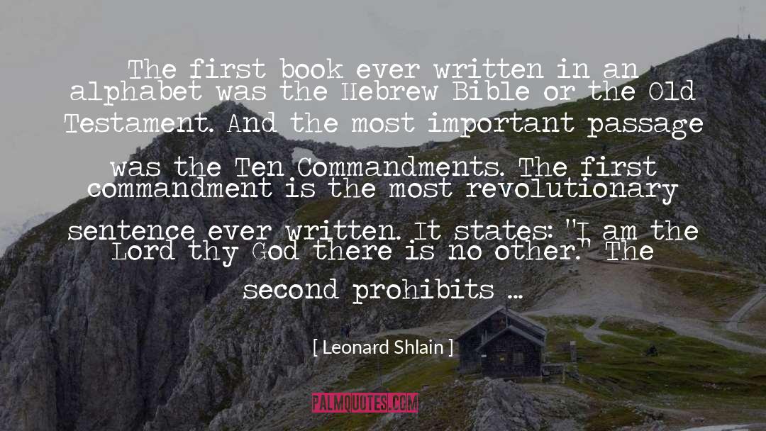 Hebrew Bible quotes by Leonard Shlain