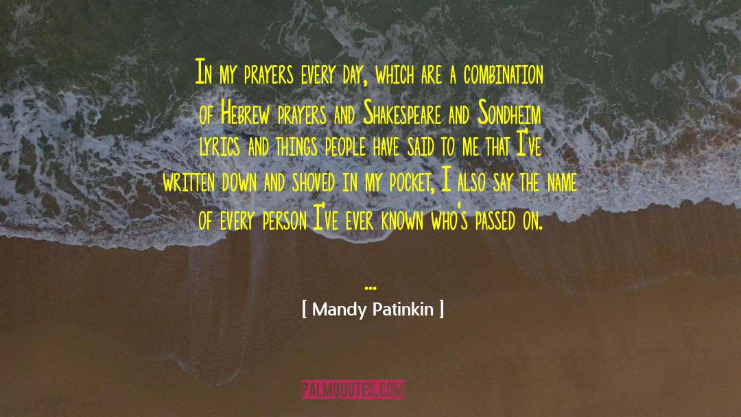 Hebrew quotes by Mandy Patinkin