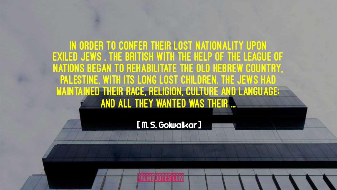 Hebrew quotes by M. S. Golwalkar