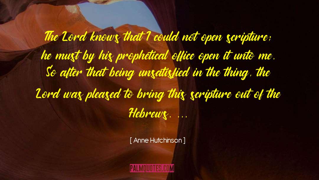 Hebrews quotes by Anne Hutchinson