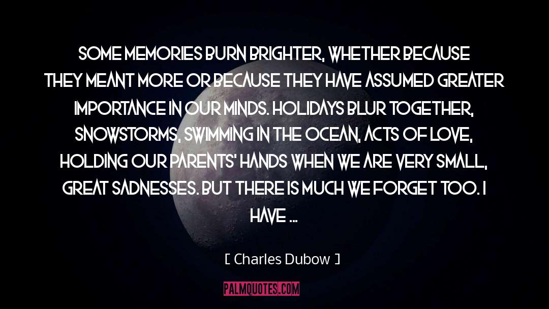 Hegel Holidays And Memories quotes by Charles Dubow
