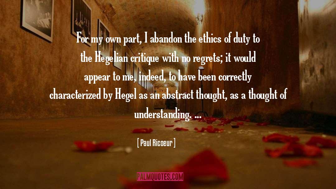 Hegel quotes by Paul Ricoeur