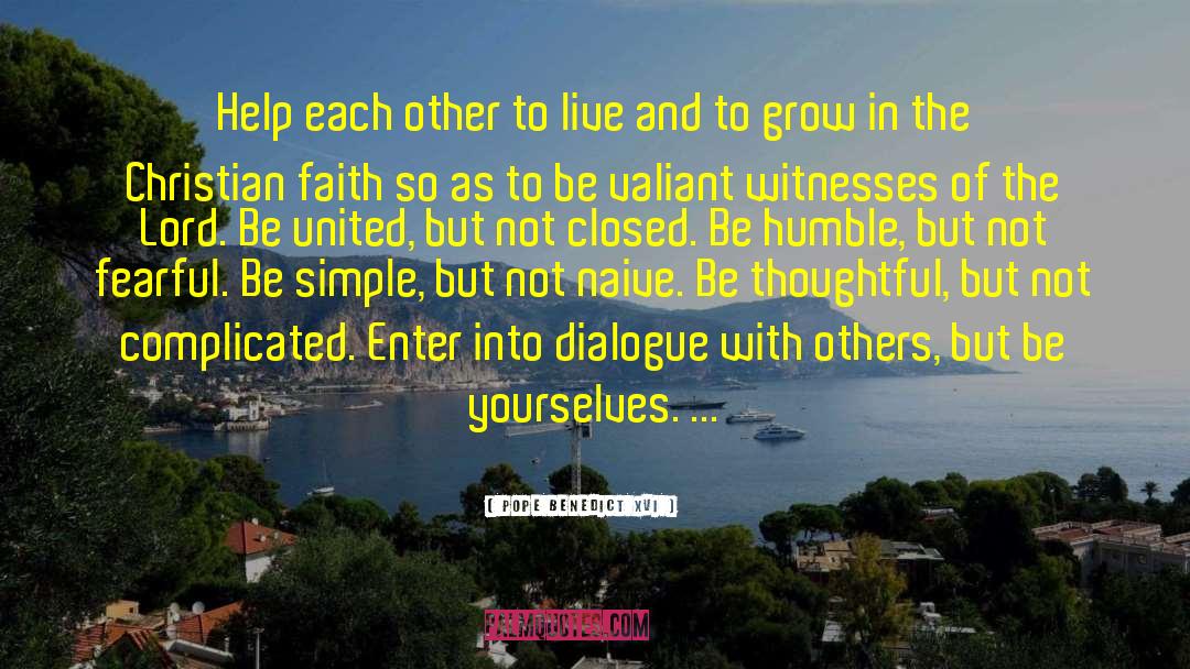 Help Each Other quotes by Pope Benedict XVI