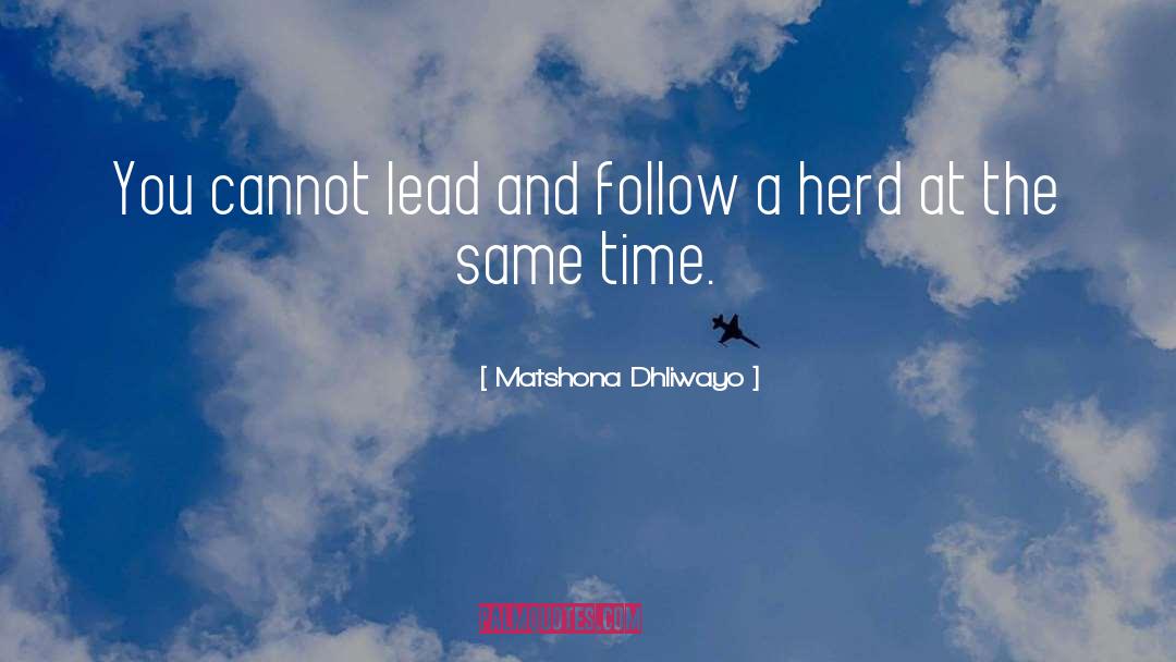 Herd quotes by Matshona Dhliwayo