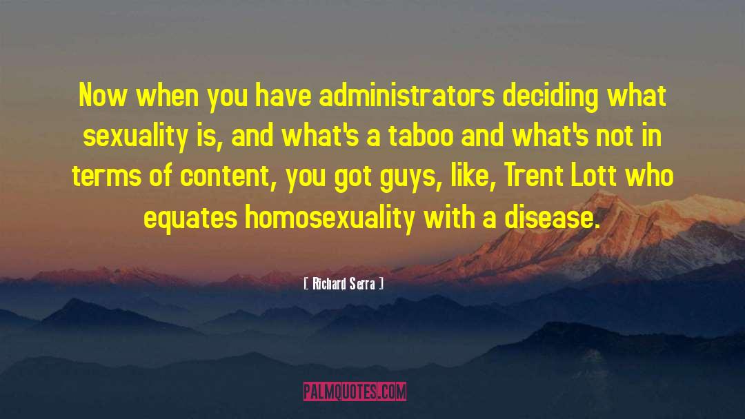 Hetero Homosexuality Dichotomy quotes by Richard Serra
