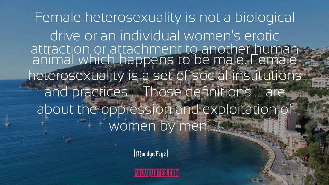 Heterosexuality Is quotes by Marilyn Frye