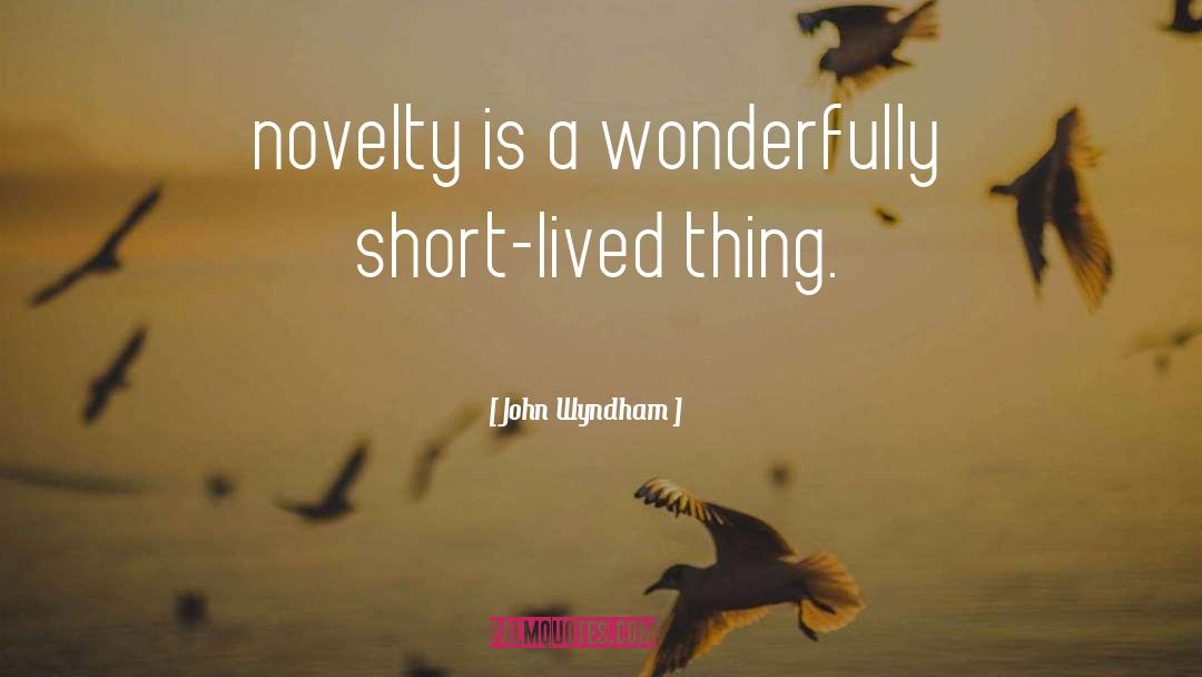 Hi Novelty quotes by John Wyndham