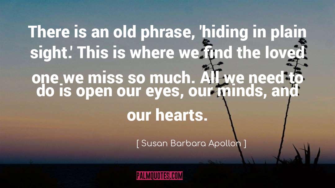 Hiding In Plain Sight quotes by Susan Barbara Apollon
