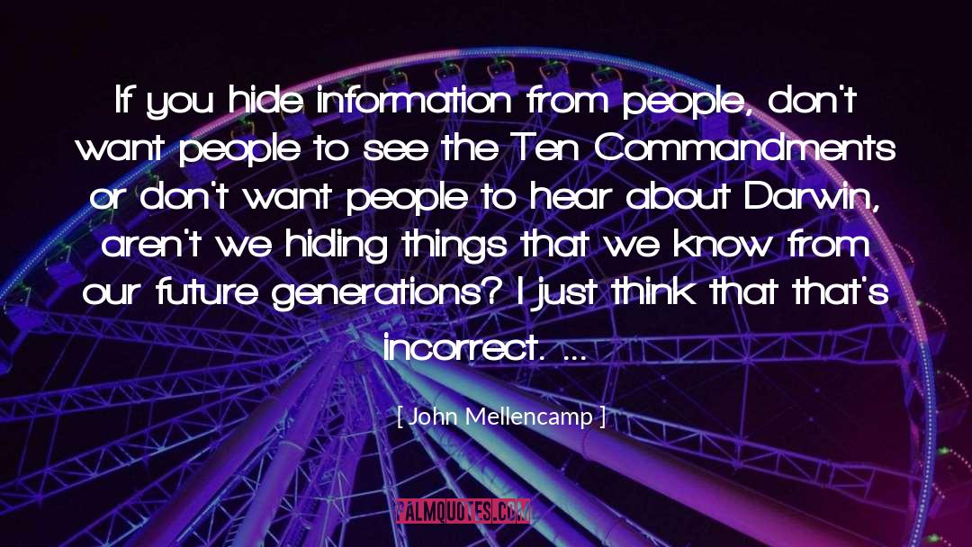 Hiding Things quotes by John Mellencamp