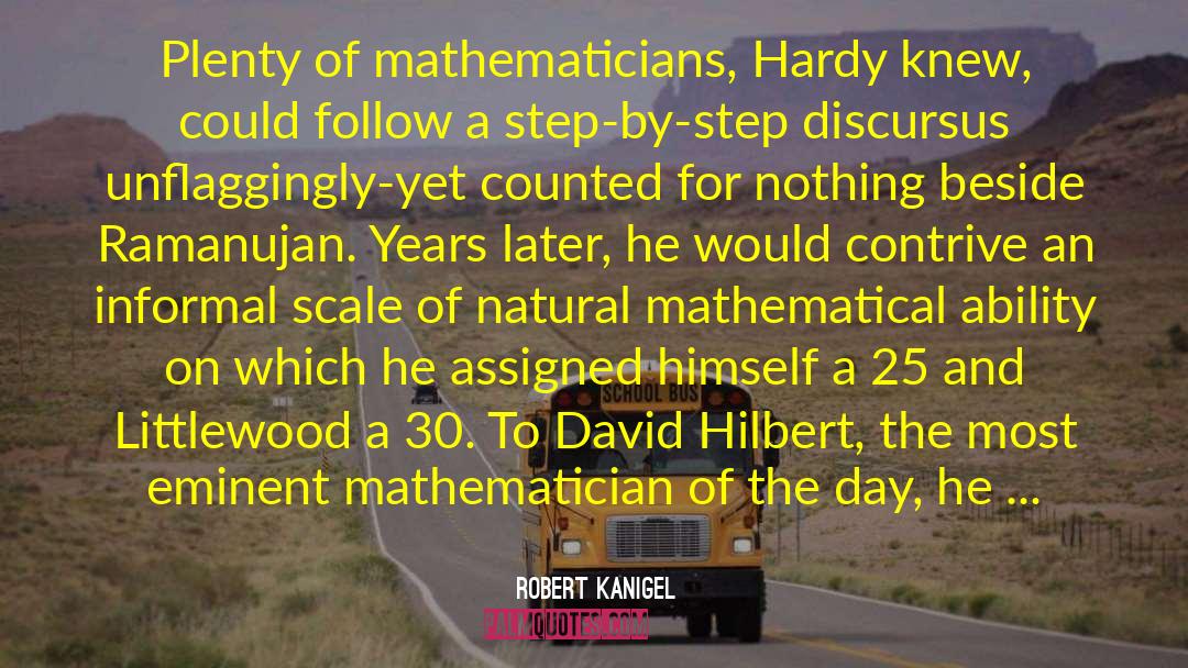 Hilbert quotes by Robert Kanigel