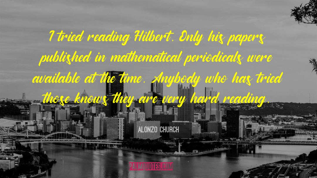 Hilbert quotes by Alonzo Church
