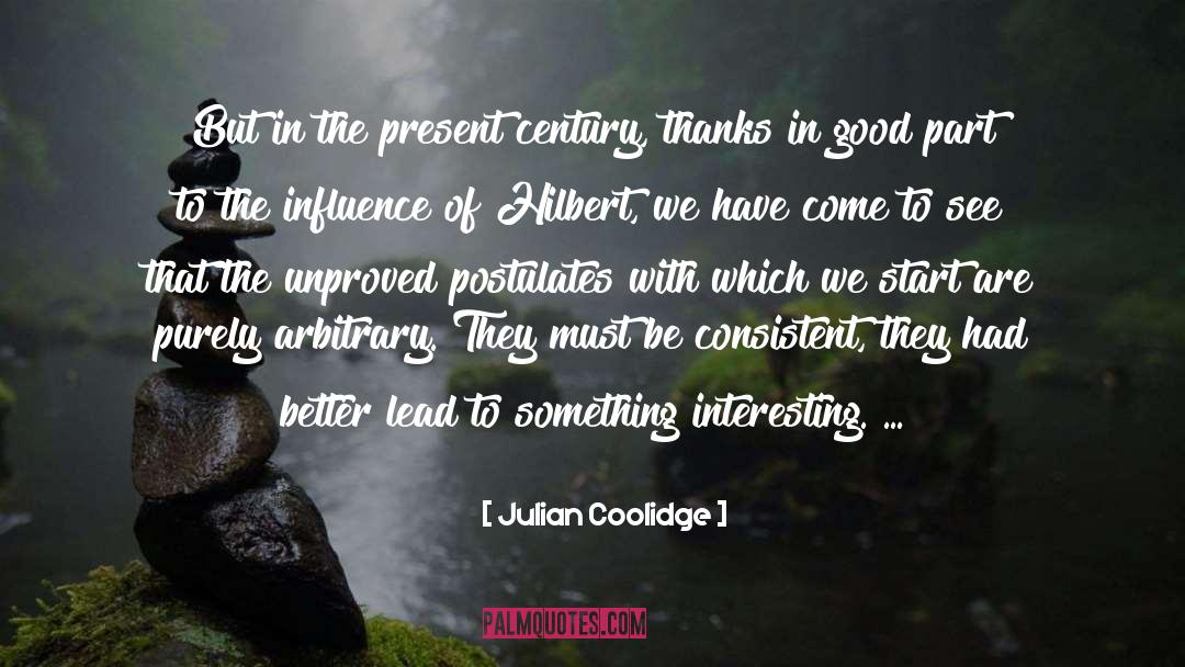 Hilbert quotes by Julian Coolidge