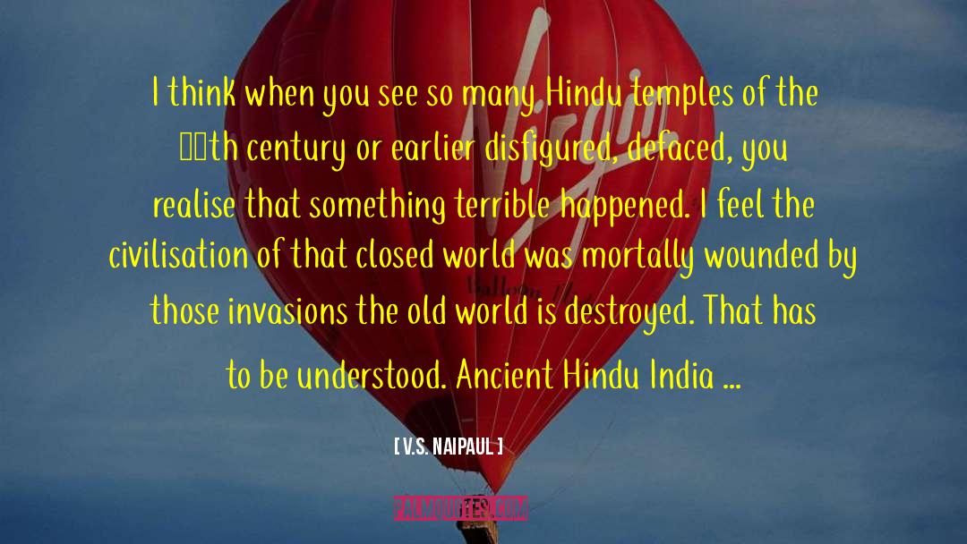 Hindu quotes by V.S. Naipaul