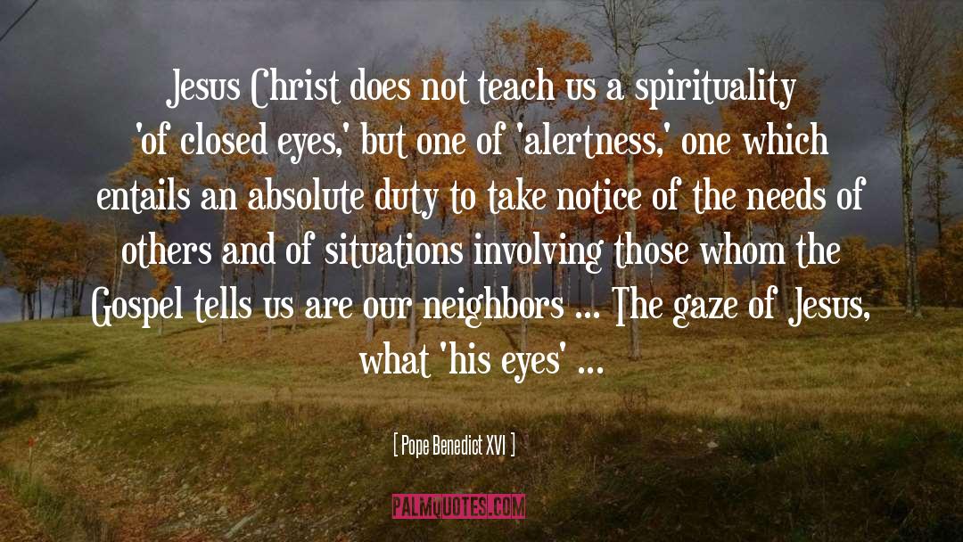 His Eyes quotes by Pope Benedict XVI