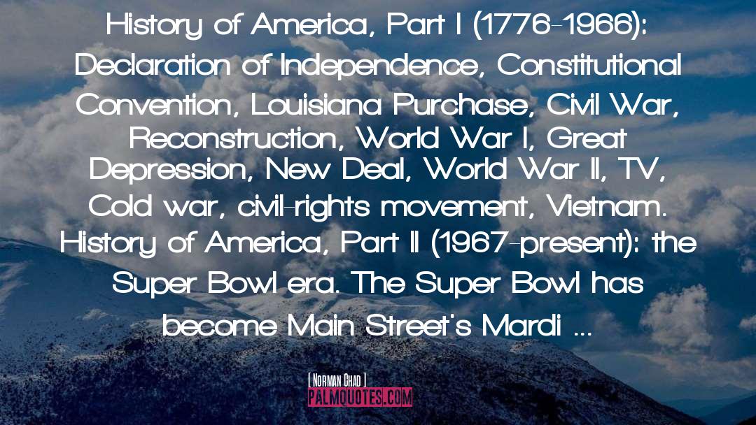 History Of America quotes by Norman Chad
