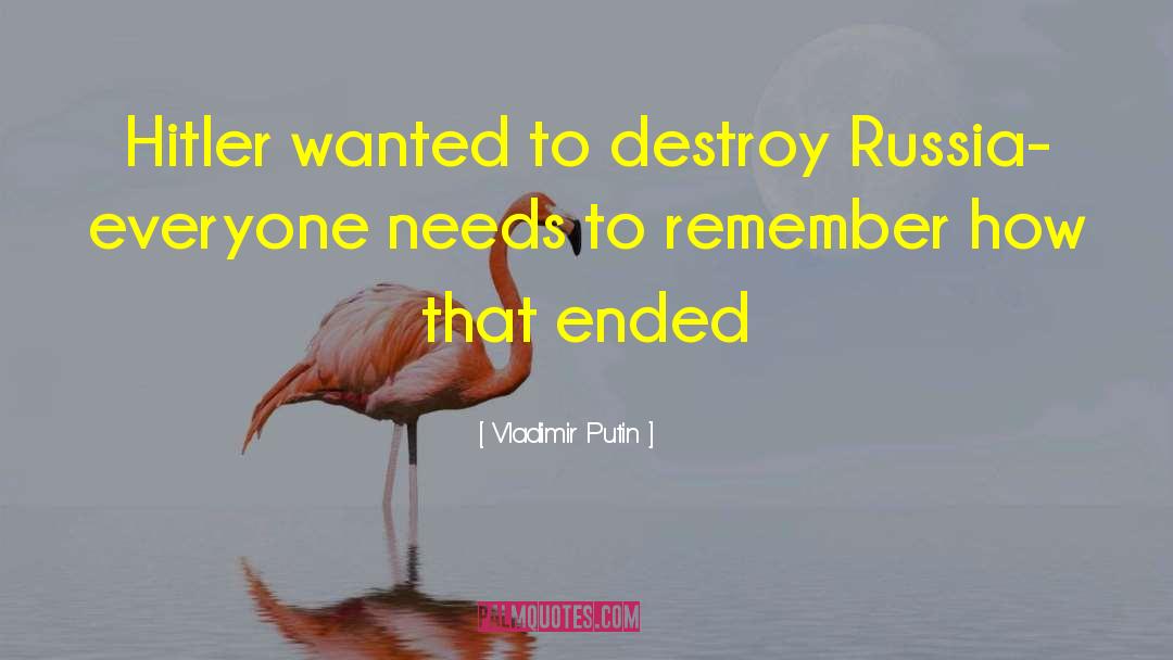 Hitler quotes by Vladimir Putin