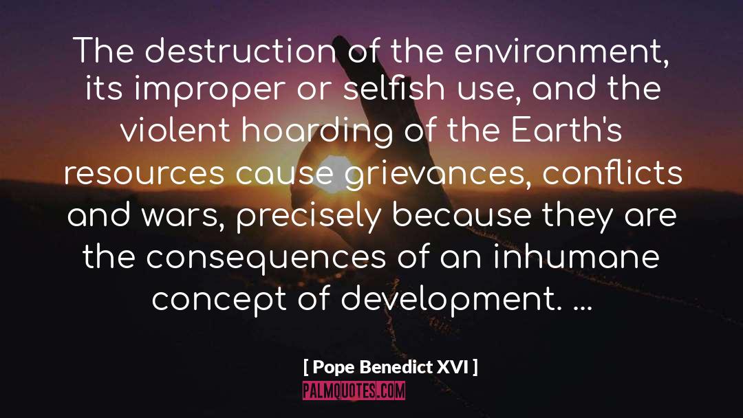 Hoarding quotes by Pope Benedict XVI