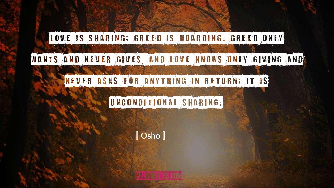 Hoarding quotes by Osho