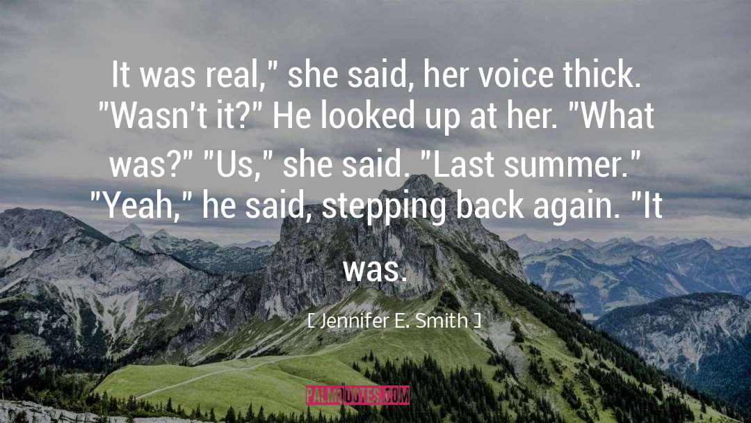 Hoarse Voice quotes by Jennifer E. Smith