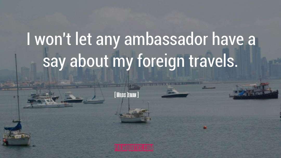 Hogewoning Ambassador quotes by Milos Zeman
