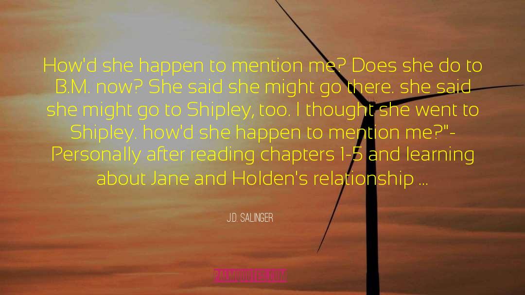 Holden And Janes Relationship quotes by J.D. Salinger