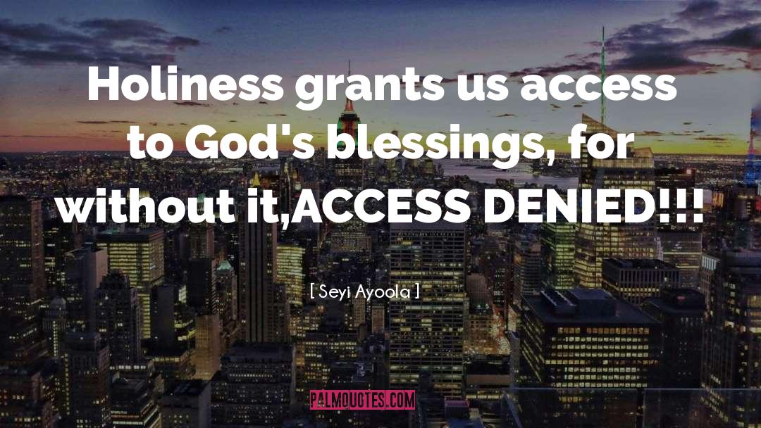 Holiness Blessings quotes by Seyi Ayoola