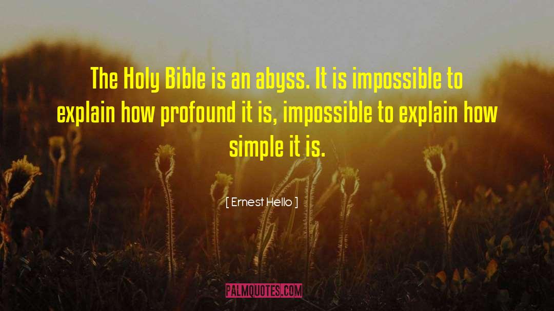 Holy Bible quotes by Ernest Hello