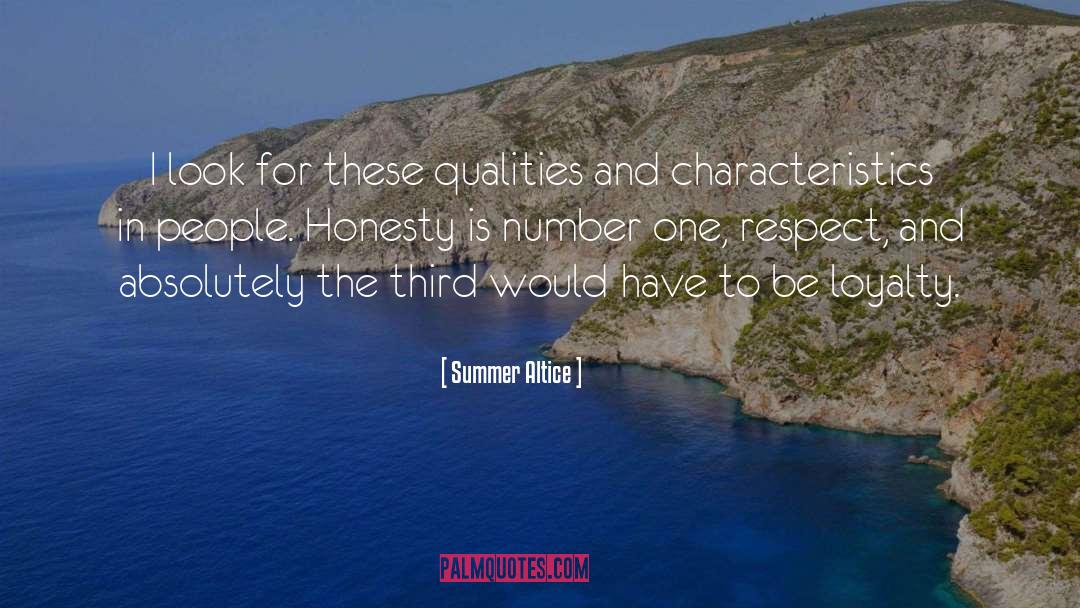 Honesty Loyalty Faithfulness quotes by Summer Altice