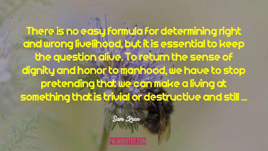 Honor Dignity quotes by Sam Keen