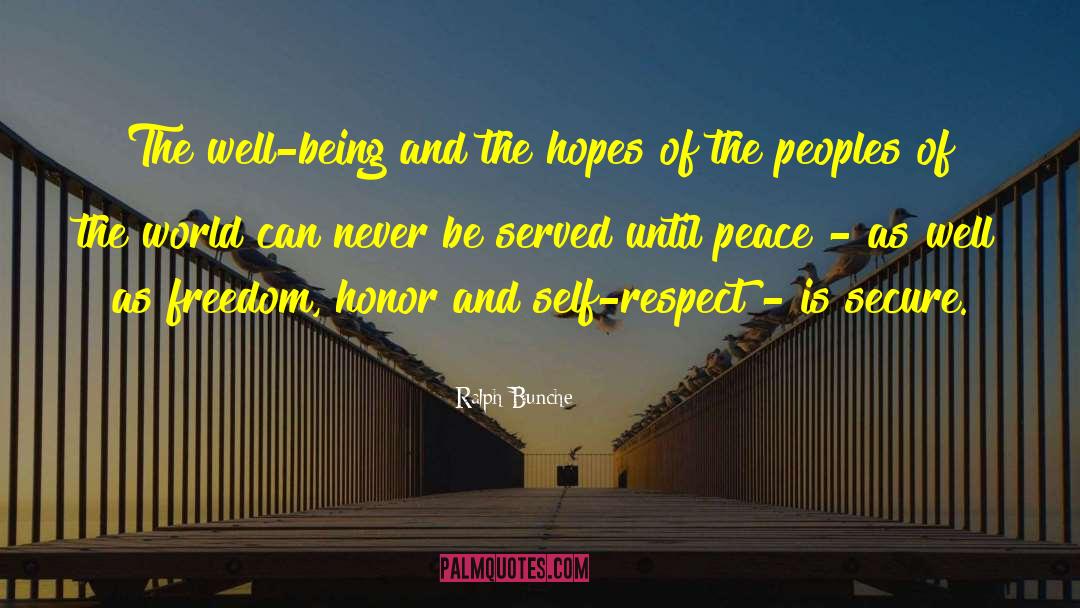 Honor Self quotes by Ralph Bunche