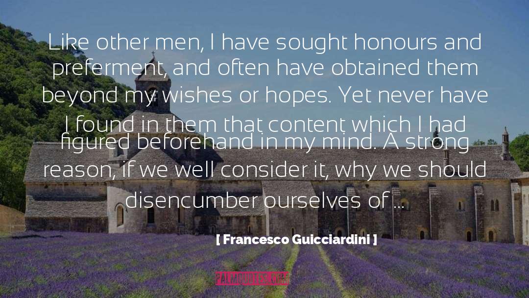 Honours quotes by Francesco Guicciardini