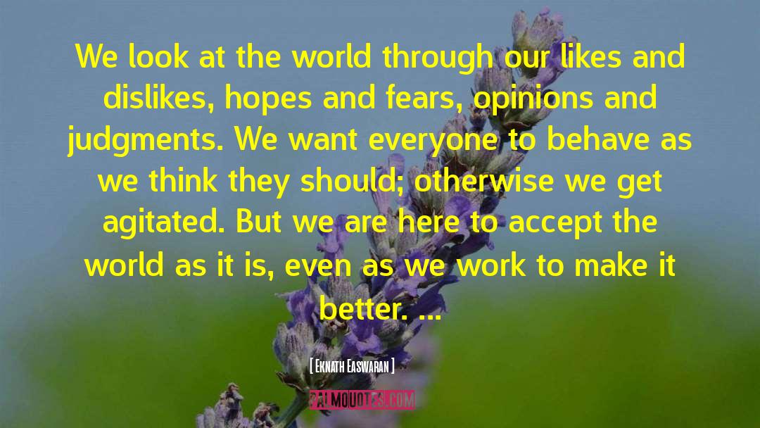 Hopes And Fears quotes by Eknath Easwaran