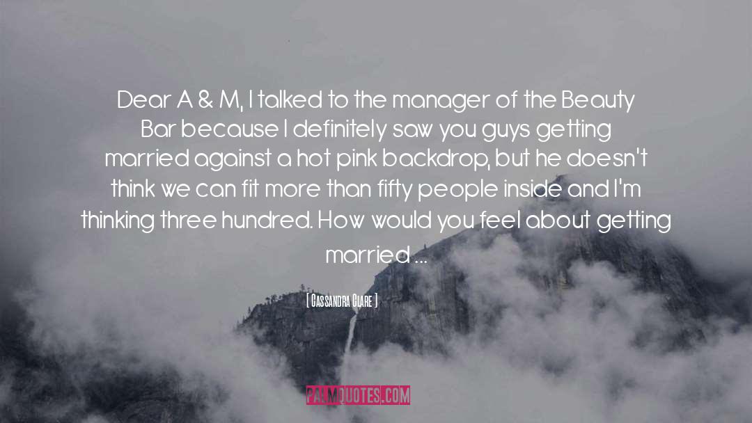 Hot Pink quotes by Cassandra Clare