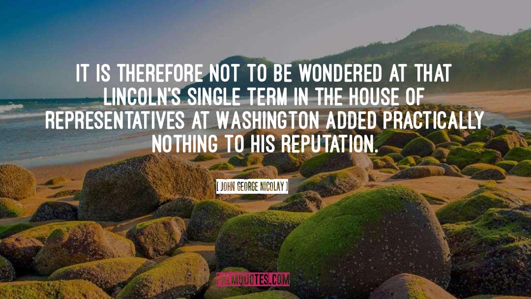 House Of Representatives quotes by John George Nicolay