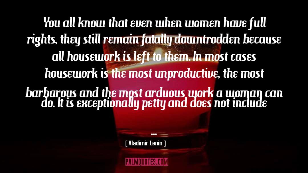 Housework quotes by Vladimir Lenin