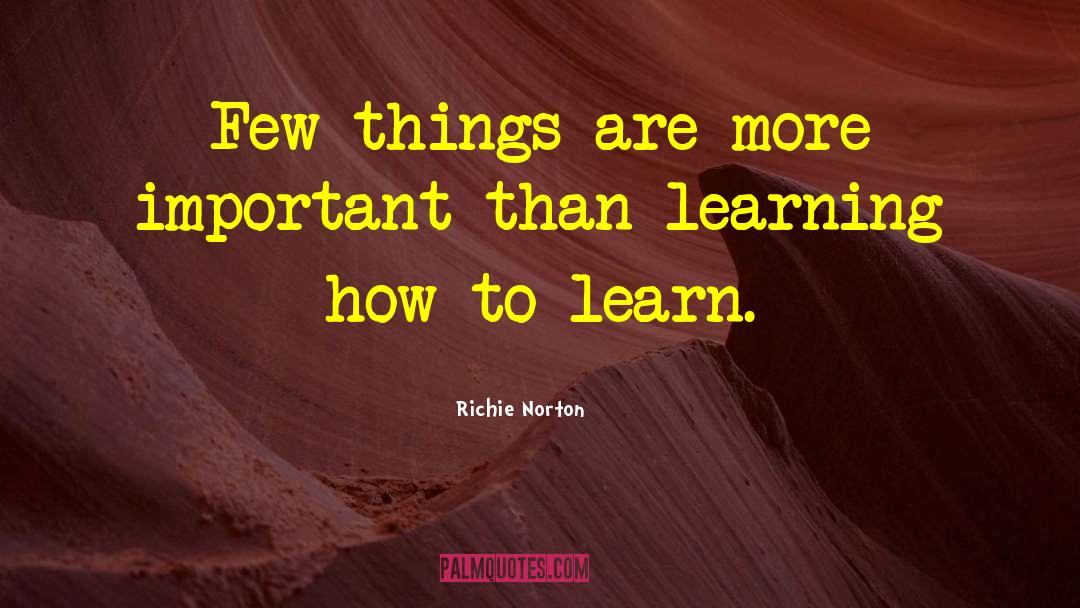 How To Learn quotes by Richie Norton