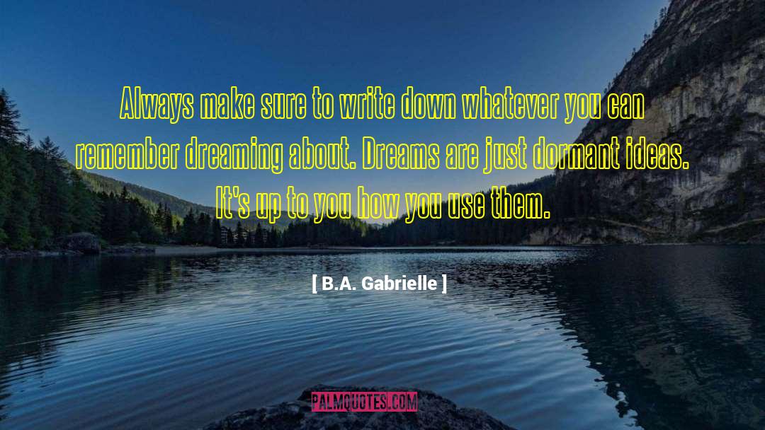 How To Make Dreams A Reality quotes by B.A. Gabrielle