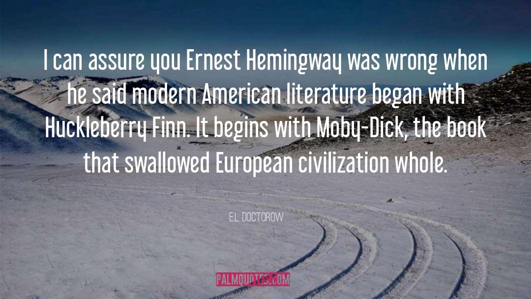 Huckleberry quotes by E.L. Doctorow