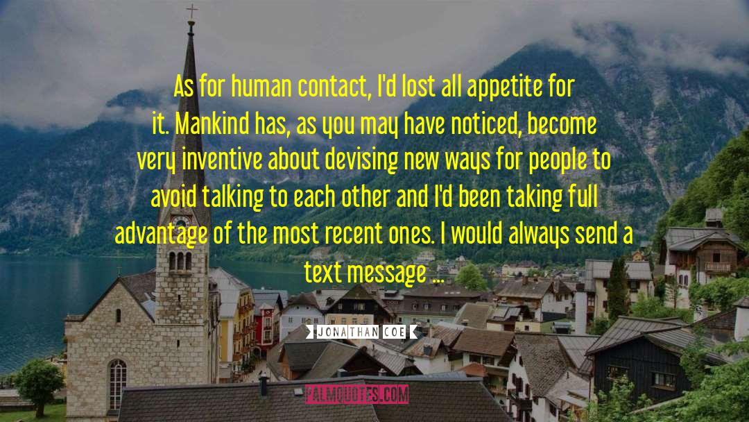 Human Contact quotes by Jonathan Coe