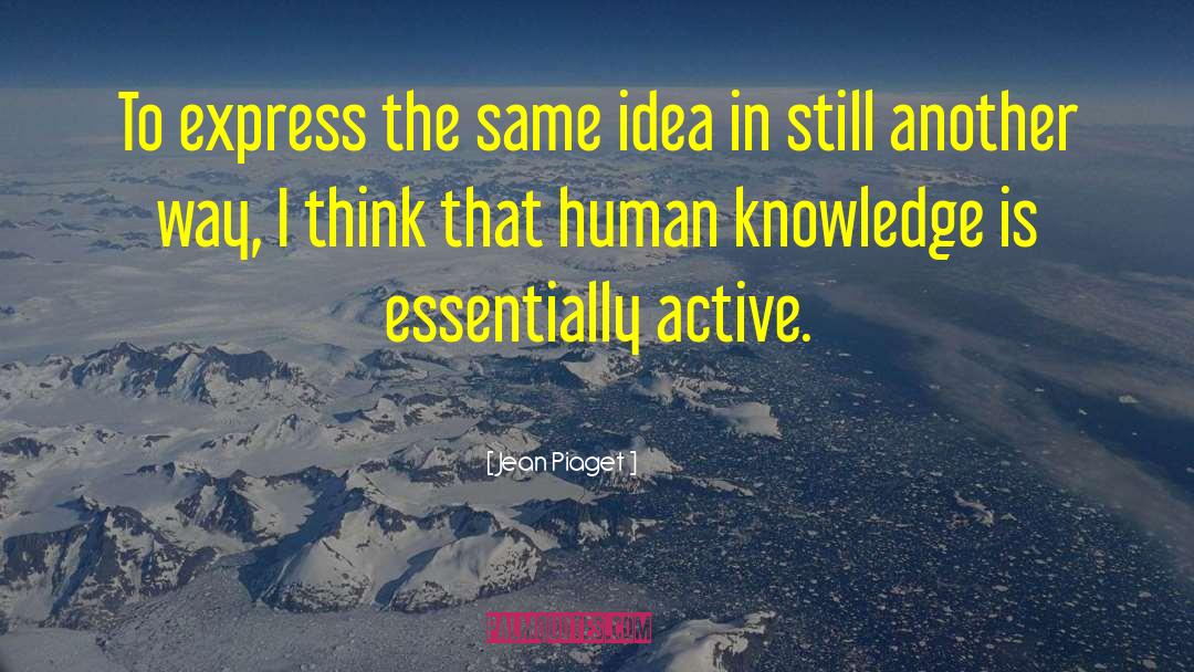 Human Knowledge quotes by Jean Piaget