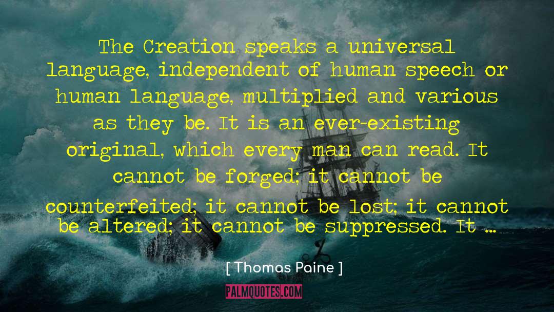 Human Language quotes by Thomas Paine