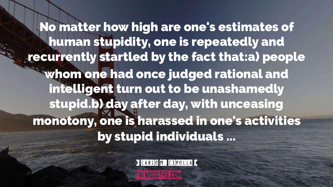 Human Stupidity quotes by Carlo M. Cipolla