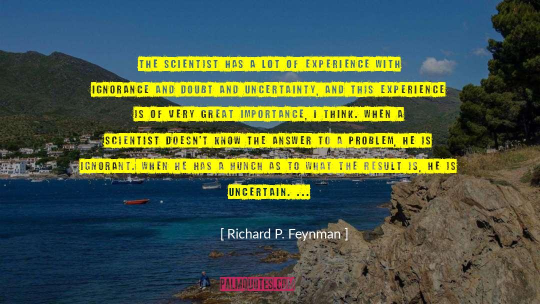 Hunch quotes by Richard P. Feynman