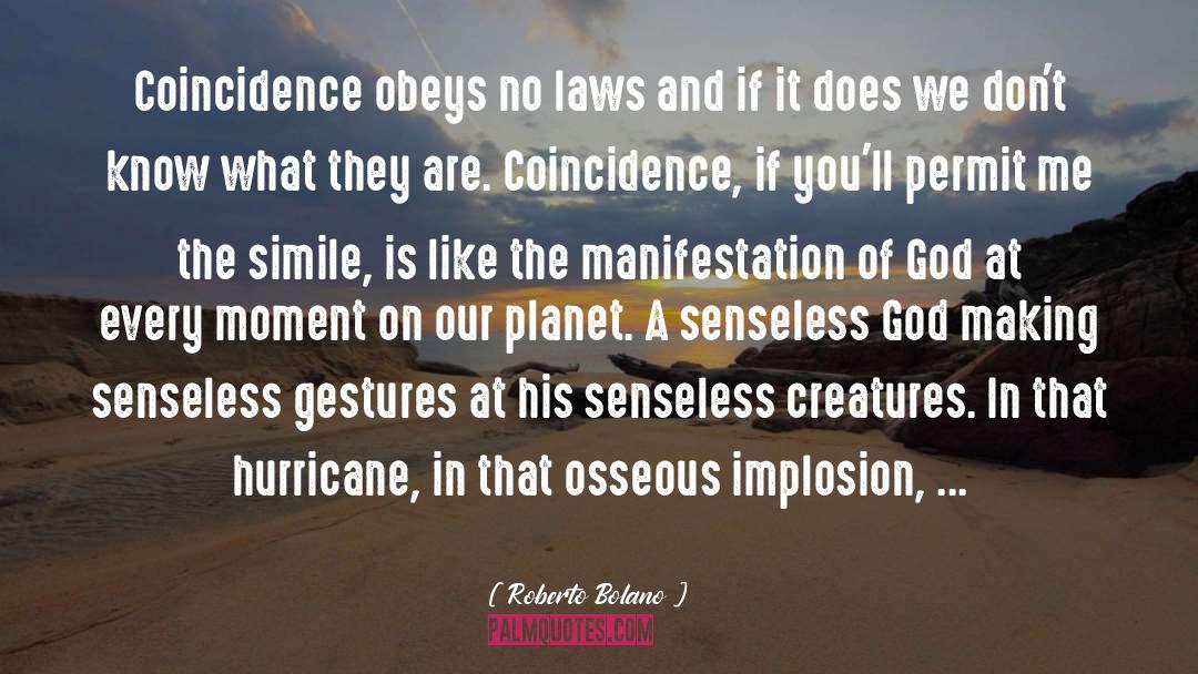 Hurricanes quotes by Roberto Bolano