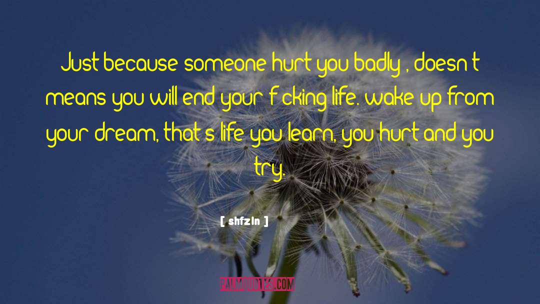 Hurt From Someone quotes by Shfzln