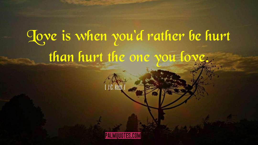 Hurt Insulting Love quotes by J.C. Reed