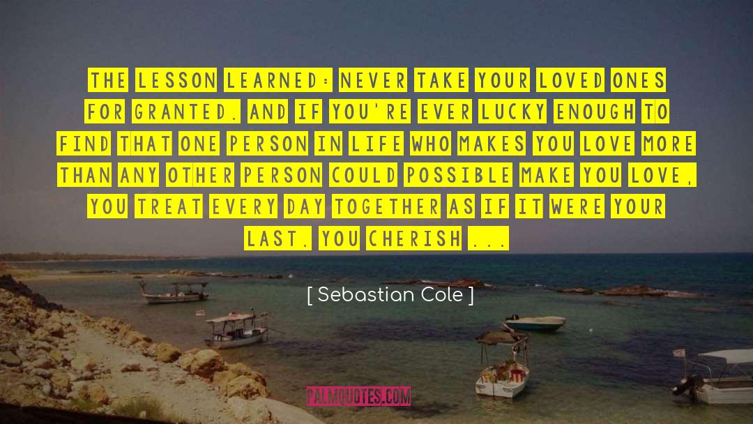 Hurting The One You Love Lessons quotes by Sebastian Cole