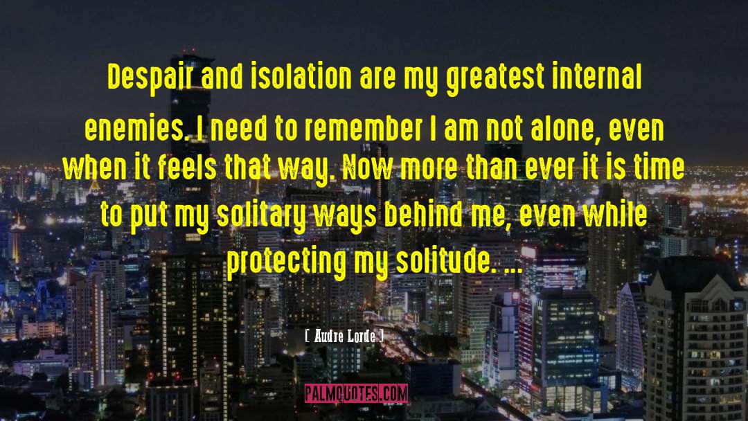 I Am Not Alone quotes by Audre Lorde