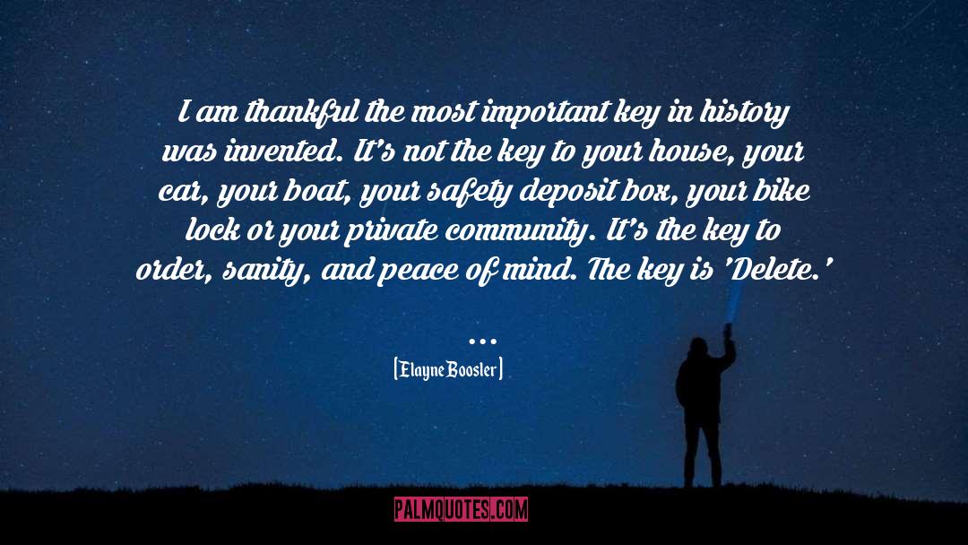 I Am Thankful quotes by Elayne Boosler